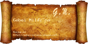 Gebei Miléna névjegykártya